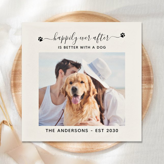 Personalized Photo Happily Ever After Wedding Napkins (Creator Uploaded)