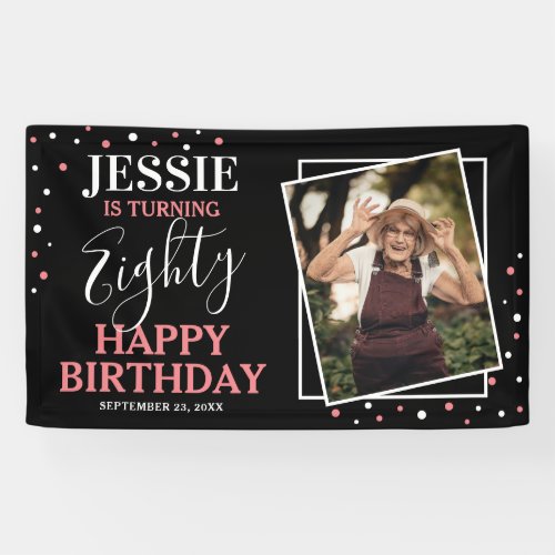 Personalized Photo Happy 80th Birthday Banner