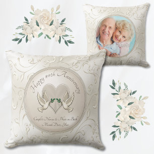 Personalized Photo Happy Anniversary Gifts by Year Throw Pillow