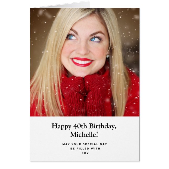 Personalized Photo Happy Birthday Any Age Card  (Front)