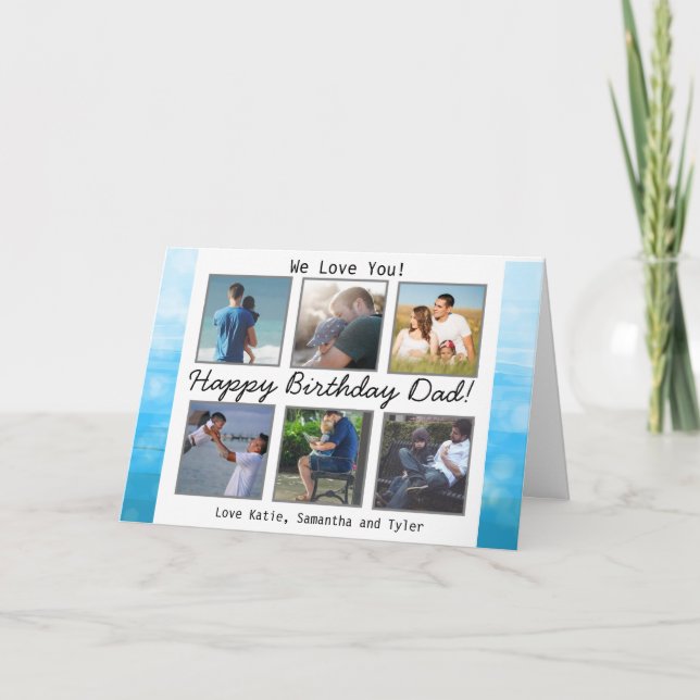 Personalized Photo Happy Birthday Dad Card (Front)