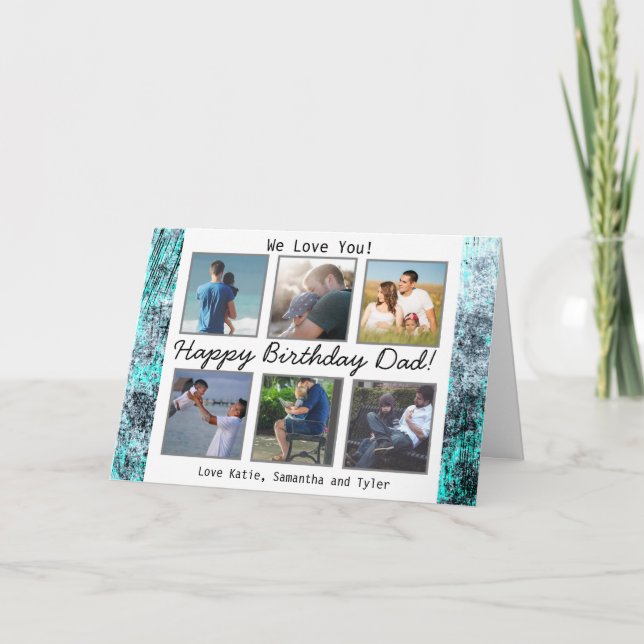 Personalized Photo Happy Birthday Dad Card (Front)