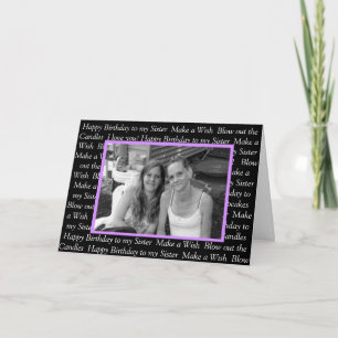Personalized Photo Happy Birthday to my Sister Card