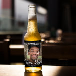 Personalized Photo Happy Fathers Day Beer Bottle Label<br><div class="desc">These personalized minimal modern beer labels make a great addition to a beer gift, this fathers day! The template can all be changed to suit the occassion, so would be perfect for birthdays for him too. The font styles, sizes and colors can also be changed by clciking on the customize...</div>