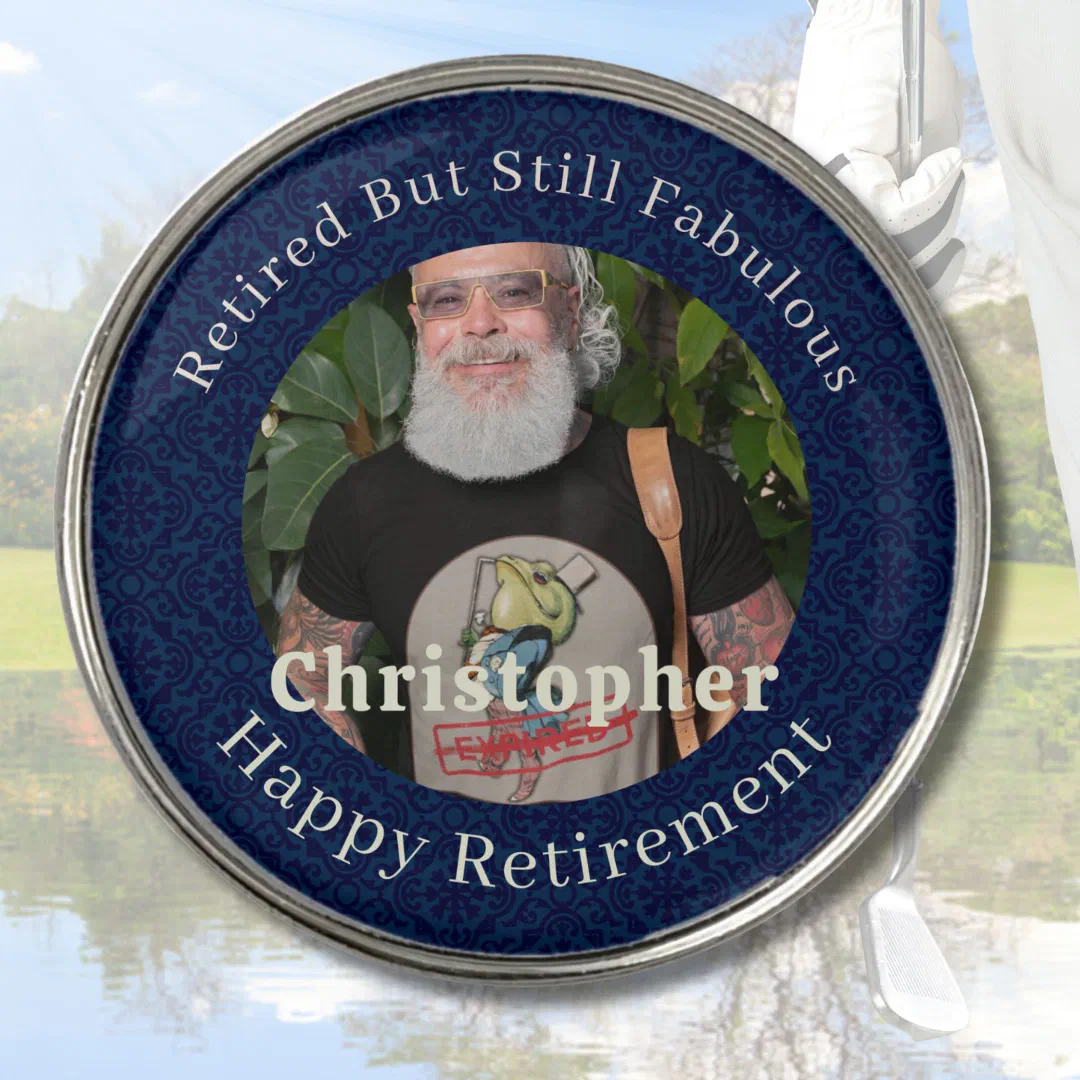 Personalized Photo Happy Retirement Gifts for Dad Golf Ball Marker (Personalized Photo Happy Retirement Gifts for Dad)