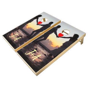 Personalized Photo Happy Valentine's Day Cornhole Set