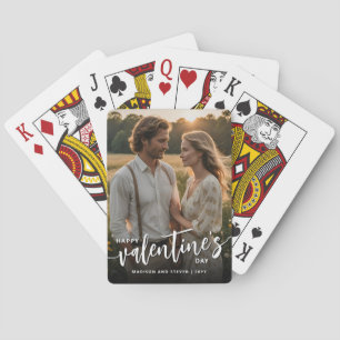 Personalized Photo Happy Valentine's Day Elegant Poker Cards