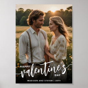 Personalized Photo Happy Valentine's Day Elegant Poster