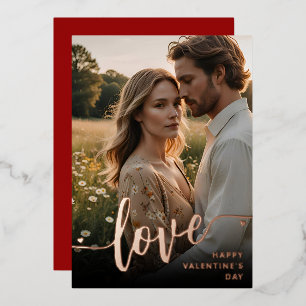 Personalized Photo Happy Valentine's Day Love Foil Holiday Card