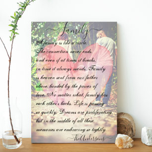 Personalized photo heart and poem canvas print