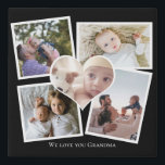 Personalized Photo Heart and Text  Faux Canvas Print<br><div class="desc">Make a Personalized Photo keepsake wall art  - Faux Wrapped Canvas Print from Ricaso - add your own photos and text - photo keepsake gifts</div>