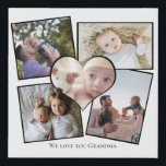 Personalized Photo Heart and Text Faux Canvas Print<br><div class="desc">Make a Personalized Photo keepsake wall art  - Faux Wrapped Canvas Print from Ricaso - add your own photos and text - photo keepsake gifts</div>