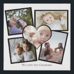 Personalized Photo Heart and Text Faux Canvas Print<br><div class="desc">Make a Personalized Photo keepsake wall art  - Faux Wrapped Canvas Print from Ricaso - add your own photos and text - photo keepsake gifts</div>