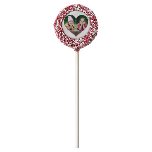 Personalized | Photo Heart Chocolate Dipped Oreo Pop (Front)