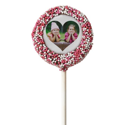 Personalized | Photo Heart Chocolate Dipped Oreo Pop (Zoomed)