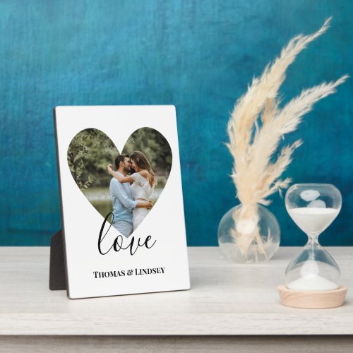 Personalized Photo Heart Frame Modern Calligraphy