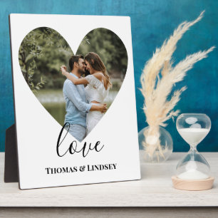 Personalized Photo Heart Frame Modern Calligraphy