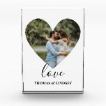 Personalized Photo Heart Frame Modern Calligraphy Acrylic Award<br><div class="desc">The design has white heart frame on center and modern calligraphy texts which can be customized to your preference. Replace the picture in the center with your own wedding photo. It will make a lovely custom made wedding favor gifts for your guests or for your own keepsake.</div>