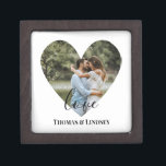 Personalized Photo Heart Frame Modern Calligraphy Gift Box<br><div class="desc">The design has white heart frame on center and modern calligraphy texts which can be customized to your preference. Replace the picture in the center with your own wedding photo. It will make a lovely custom made wedding favor gifts for your guests or for your own keepsake.</div>