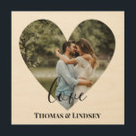 Personalized Photo Heart Frame Modern Calligraphy Wood Wall Art<br><div class="desc">The design has white heart frame on center and modern calligraphy texts which can be customized to your preference. Replace the picture in the center with your own wedding photo. It will make a lovely custom made wedding favor gifts for your guests or for your own keepsake.</div>