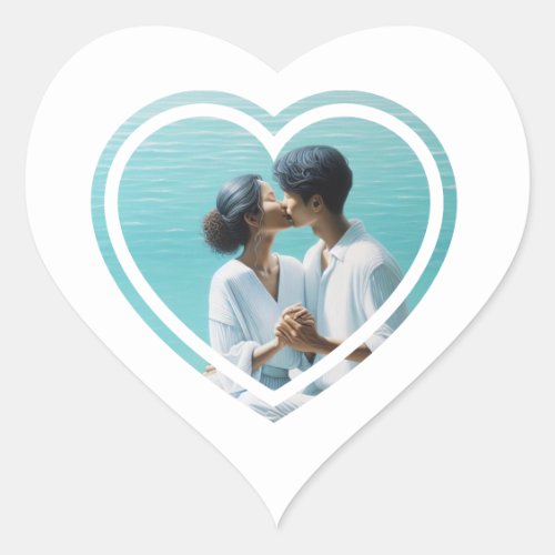 Personalized Photo Heart  Heart Sticker