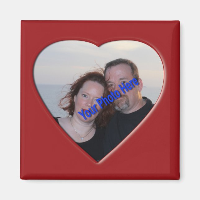 Personalized Photo Heart Shaped Magnet (Front)