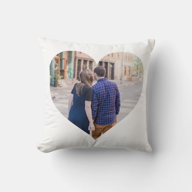 Personalized | Photo Heart Throw Pillow (Front)