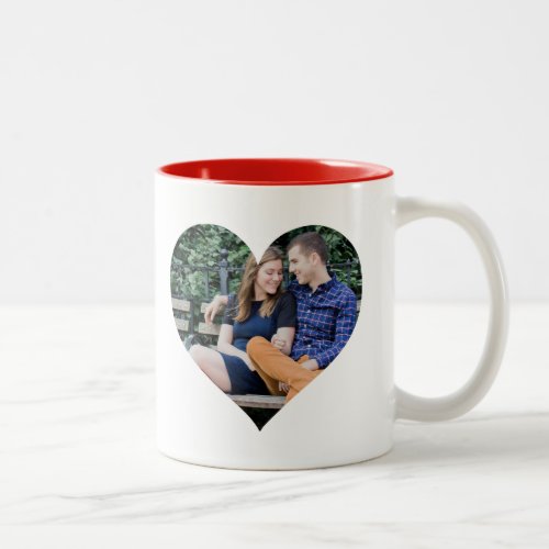 Personalized  Photo Heart Two_Tone Coffee Mug