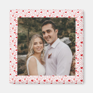 Personalized photo Hearts pattern Magnet