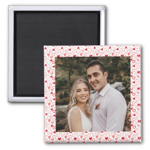 Personalized photo Hearts pattern  Magnet