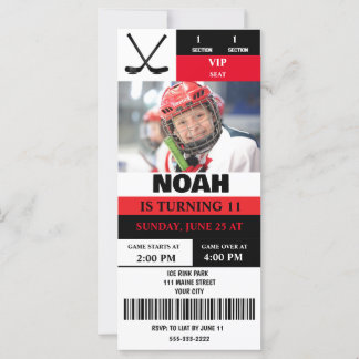Personalized Photo Hockey Ticket Birthday Party 