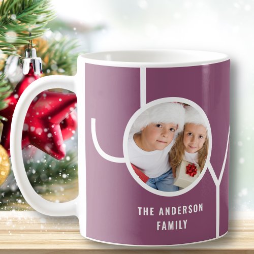 Personalized Photo Holiday Christmas Purple Coffee Mug