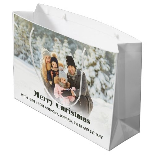 Personalized Photo Holiday or Christmas Large Gift Bag