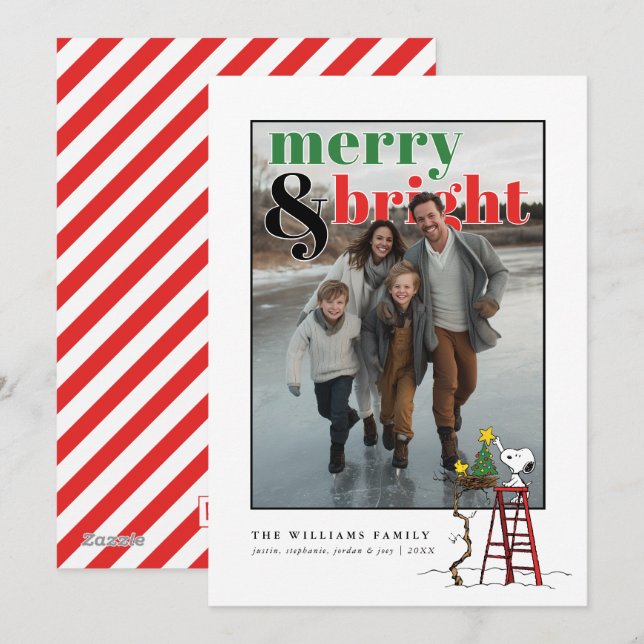 Personalized Photo Holiday Snoopy & Woodstock (Front/Back)