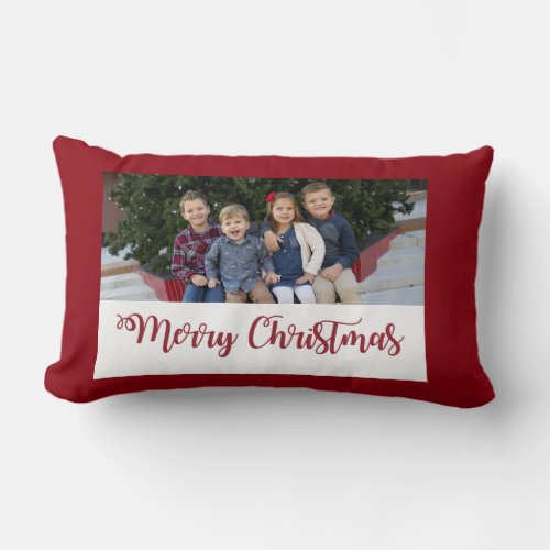 Personalized Photo Holiday Throw Pillow