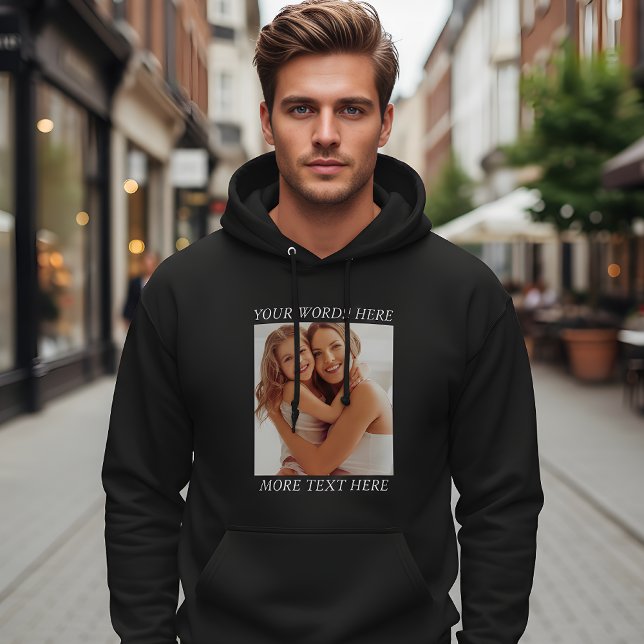 Personalized Photo Hoodie with Custom Wording (Creator Uploaded)