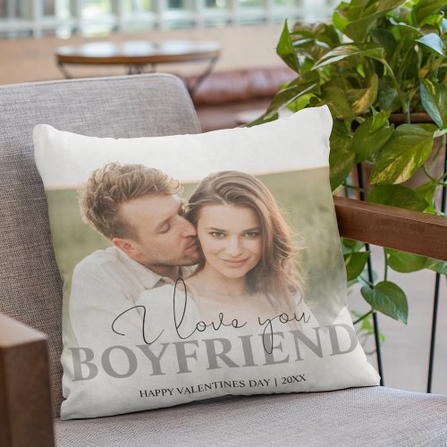 Personalized Photo I Love You Throw Pillow