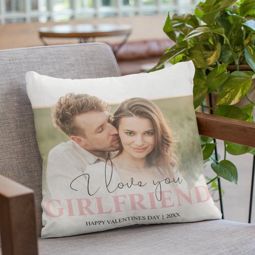 Personalized Photo I Love You Throw Pillow