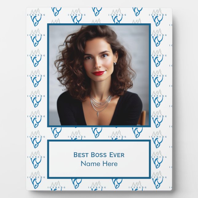 Personalized Photo Iceberg Inspirational Best Boss Plaque (Front)