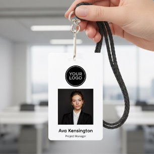 Personalized Photo ID Badge with Logo Modern