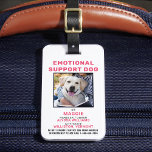 Personalized Photo ID Emotional Support Dog Badge Luggage Tag<br><div class="desc">Emotional Support Dog - Easily identify your dog as an ESA , while keeping your dog focused and cut down on distractions while working with one of these k9 ESA dog id badges. Although not required, an Emotional Support Dog ID badge gives you and your dog peace of mind and...</div>
