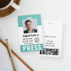 Personalized Photo ID & Logo Journalist Press Pass