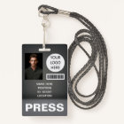 Personalized Photo ID Logo Journalist Press Pass