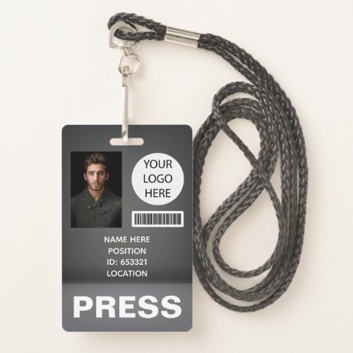 Personalized Photo ID Logo Journalist Press Pass Badge