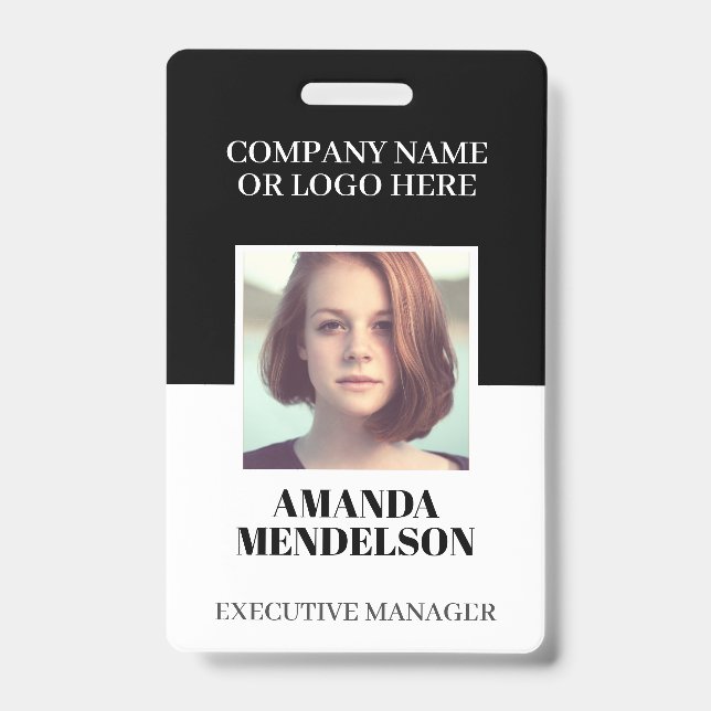 Personalized photo ID with barcode  Badge (Front)