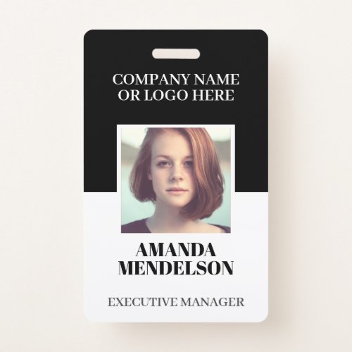 Personalized photo ID with barcode  Badge