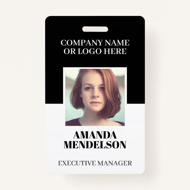 Personalized photo ID with barcode  Badge (Front)
