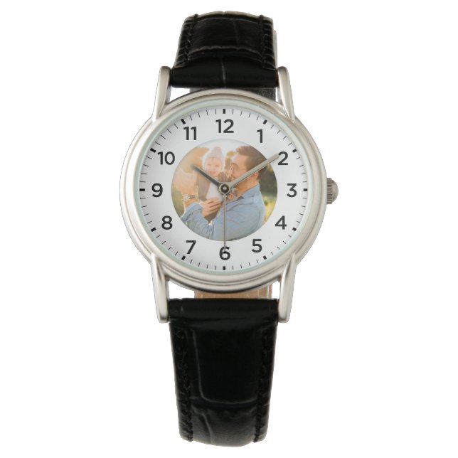 Personalized Photo Inlay Leather Watch (Front)