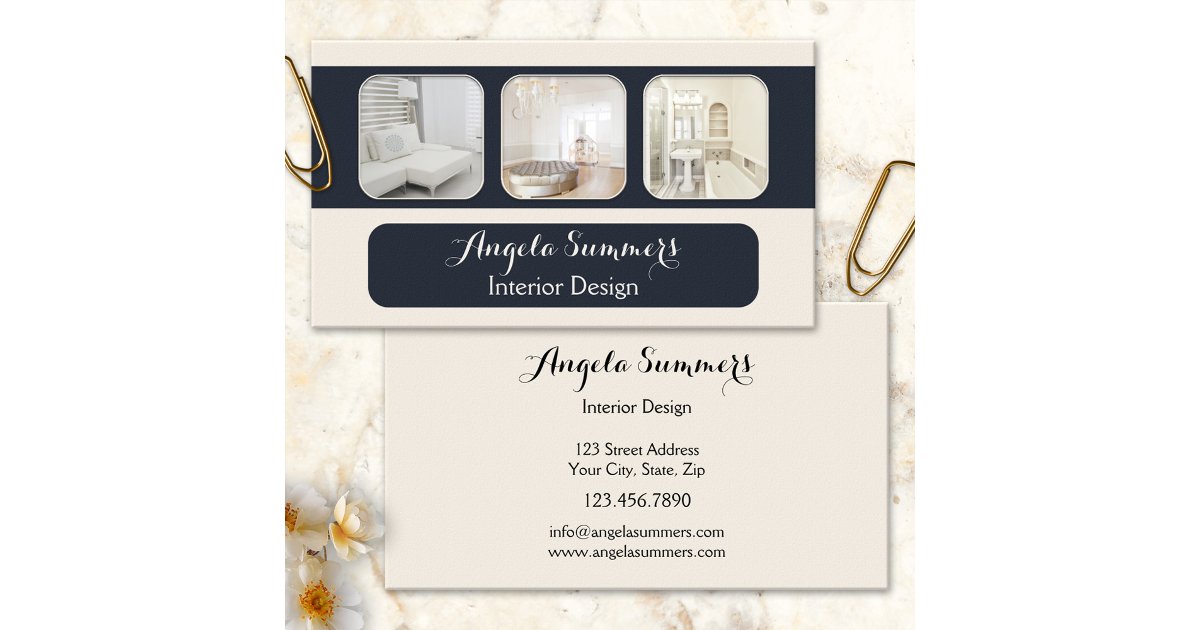 Personalized Photo Interior Design Business Card | Zazzle