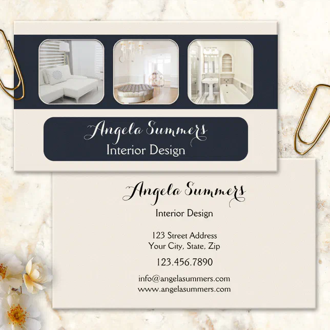 Personalized Photo Interior Design Business Card | Zazzle